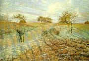 Camille Pissarro hoarfrost the old road to ennery Spain oil painting artist